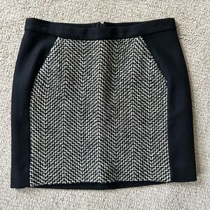 Aritzia Black and White Chevron Panel Pencil Skirt